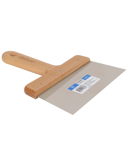 538 STAINLESS STEEL WIDE SCRAPER WOODEN HANDLE 20 CM