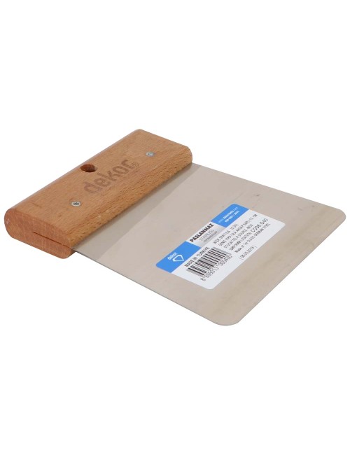 040 STAINLESS STEEL WIDE SCRAPER WOODEN HANDLE 12 CM