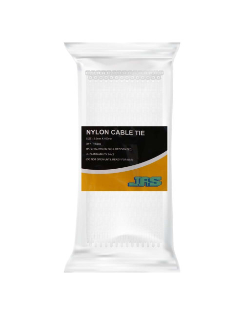 JAS NYLON CABLE TIE WHITE 2.5 X 150 MM 100PCS