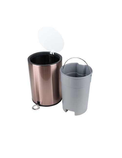 J13047 سلة زبالة استيل فضي