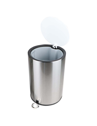 J13049 سلة زبالة استيل فضي