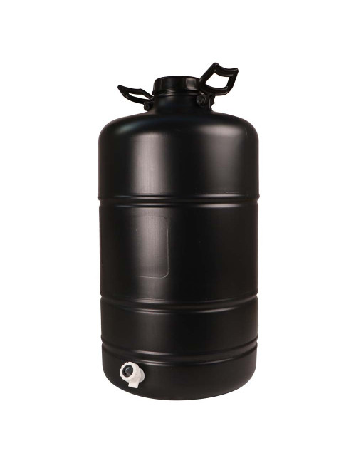 PLASTIC BLACK GALLON WITH TAP 15 LTR