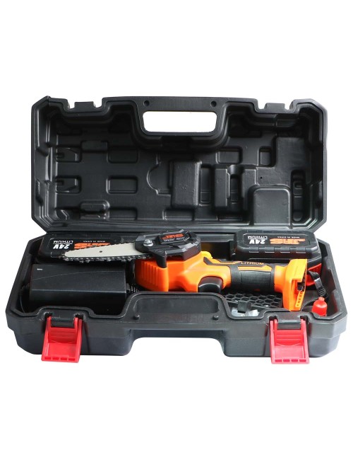 CORDLESS CHAIN SAW WITH 2 BATTERIES 24V
