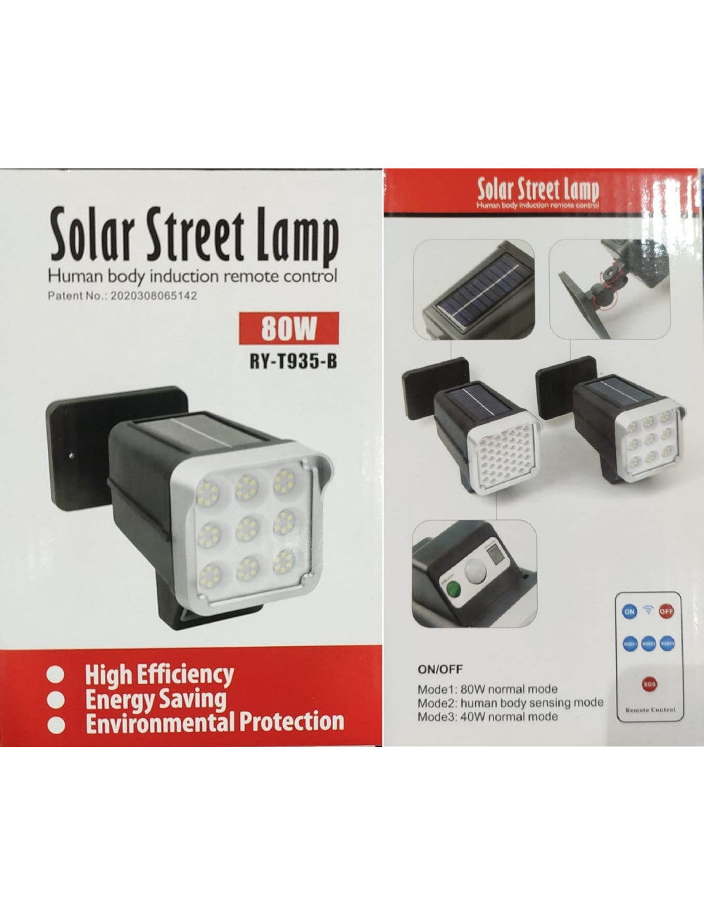 RY-T935-B SOLAR POWERED OUTDOOR LIGHT WITH REMOTE