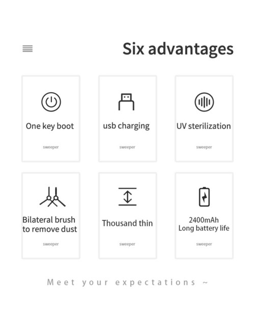 مكنسة تنظيف ارضيات اسود+ ابيض ريبوت ULTRA THIN