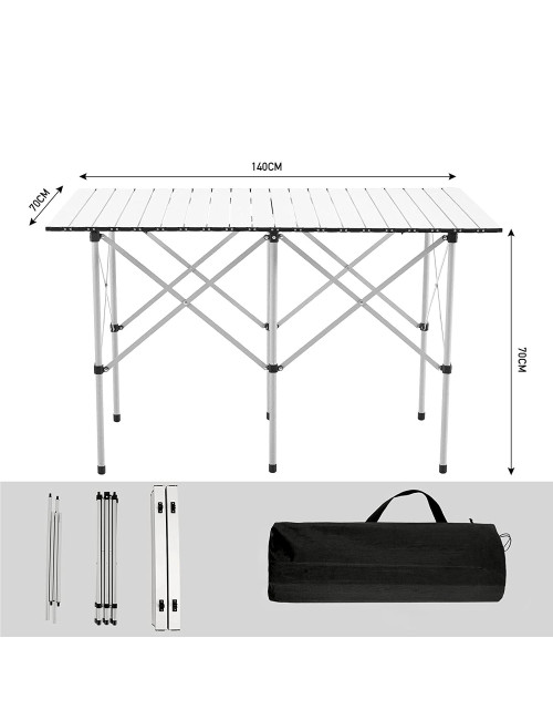 JAS-OT02 FOLDABLE ALUMINIUM OUTDOOR TABLE 140 x 70 x 70 CM