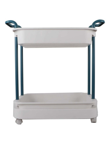 F885-2 53*30*52.5 رف بلاستيك متحرك 2 طابق ملون