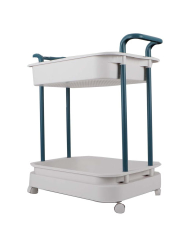 F885-2 53*30*52.5 رف بلاستيك متحرك 2 طابق ملون