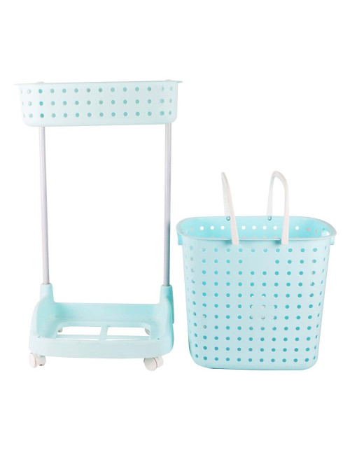 DOUBLE LAYER LAUNDRY STORAGE BASKET MULTICOLOR 45*32*80