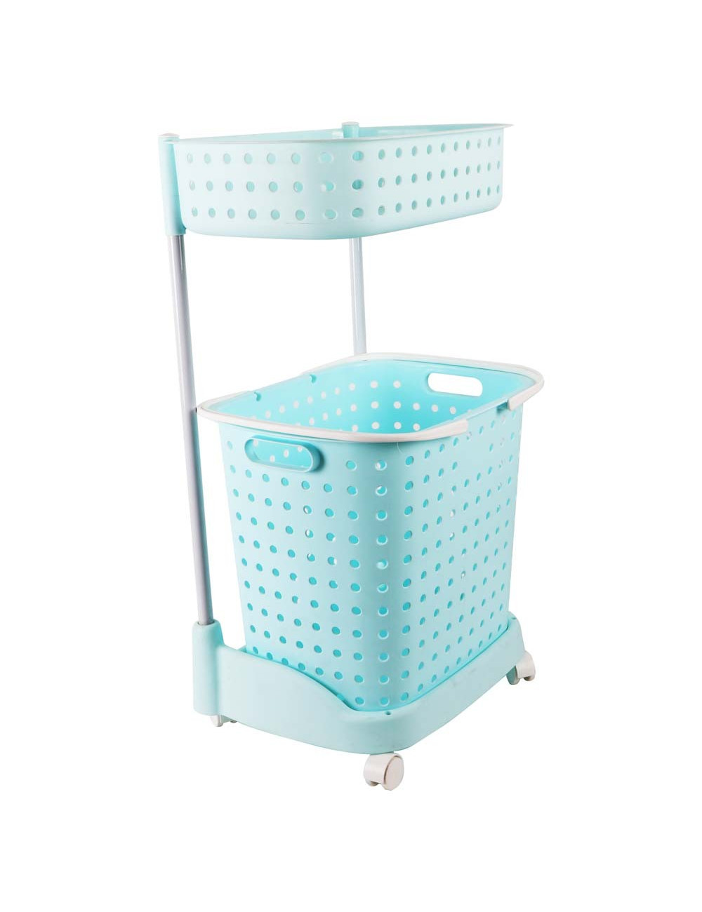 DOUBLE LAYER LAUNDRY STORAGE BASKET MULTICOLOR 45*32*80