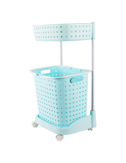 DOUBLE LAYER LAUNDRY STORAGE BASKET MULTICOLOR 45*32*80