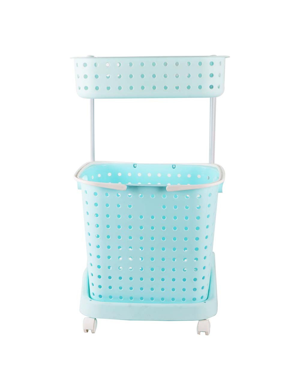 DOUBLE LAYER LAUNDRY STORAGE BASKET MULTICOLOR 45*32*80