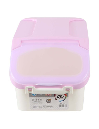 وعاء تخزين بلاستيك وسط 10 كيلو مع غطاء