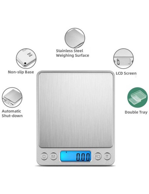 DIGITAL SQUARE SCALE KITCHEN 3 DIGITS 2KG