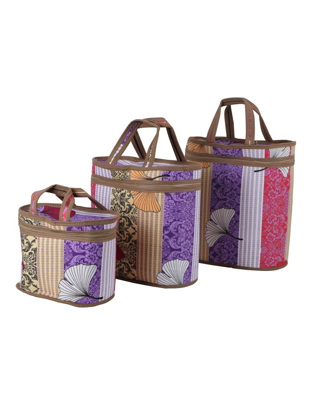 CLOTH SHOPPING BAG WITH ZIP 3 PCS/SET