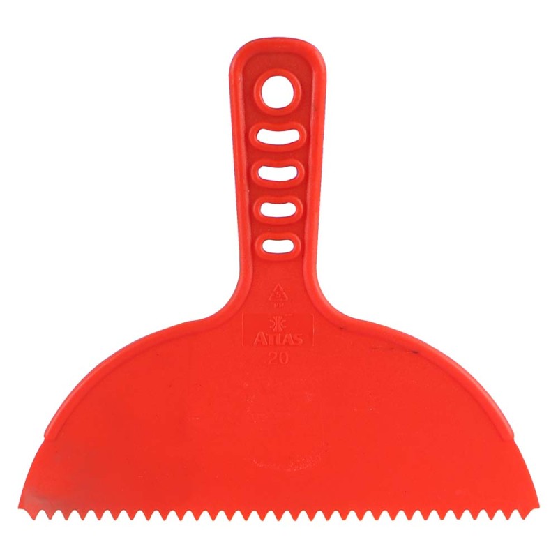20-151 SCRAPER PLASTIC NOTCHED RED 20 CM