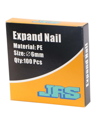 JAS EXPANDED NAILS WHITE 6 MM 100PCS