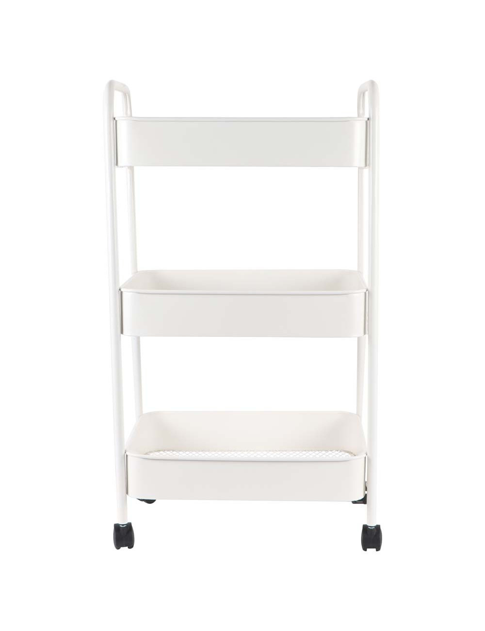 MOVEABLE 3 LAYERS STORAGE SHELF WHITE 76 X 45 X 30