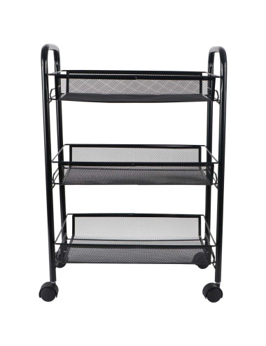 رف متحرك 3 طابق اسود 70 × 45 × 26 سانتي