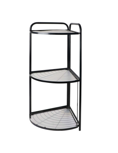 THREE LAYERS CORNER SHELF WITH ( PP PAD ) BLACK 35 X 51 X 85