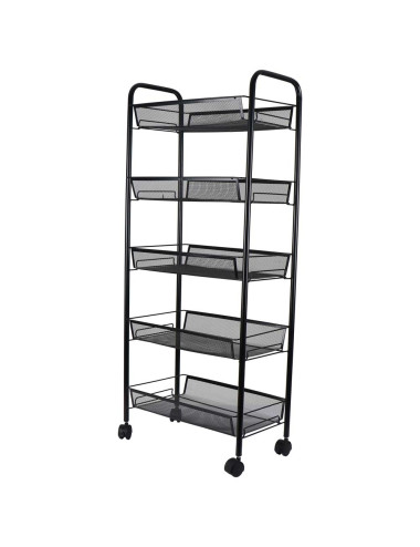 MOVEABLE 5 LAYERS STORAGE NET SHELF BLACK 106 X 45 X27
