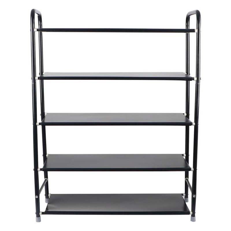 2054 FIVE SHELEVE SHOE RACK BLACK 60 × 25 × 72