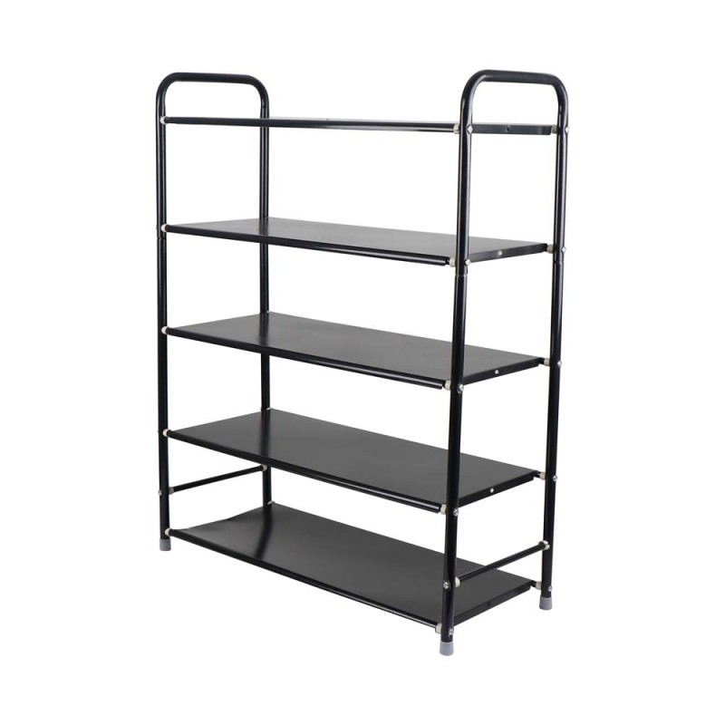 2054 FIVE SHELEVE SHOE RACK BLACK 60 × 25 × 72