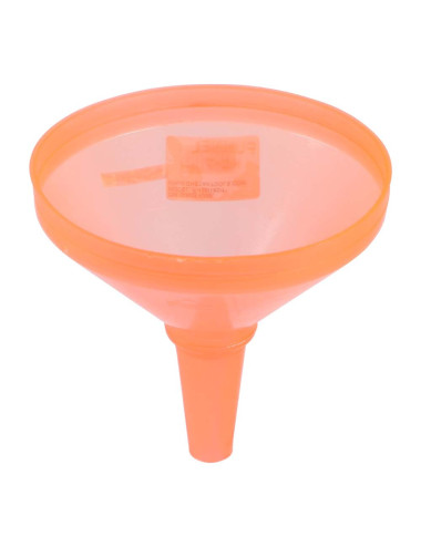 F-135/180MM PLASTIC FUNNEL ORANGE WITH FILTER 7"