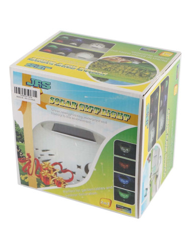 2142 SOLAR GARDEN TABLE LIGHT CERAMICS, WHITE 2 IN 1 120 X 85MM