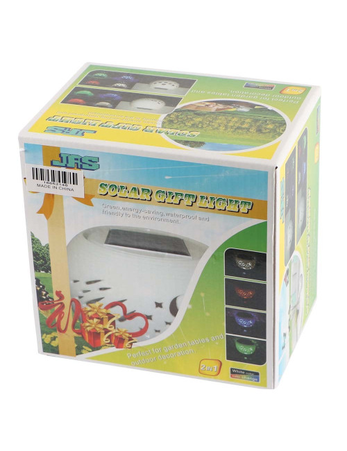 2146 SOLAR GARDEN TABLE LIGHT CERAMICS, WHITE 2 IN 1 120 X 85MM