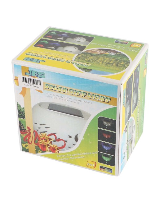 2147 SOLAR GARDEN TABLE LIGHT CERAMICS, WHITE 2 IN 1 120 X 85MM