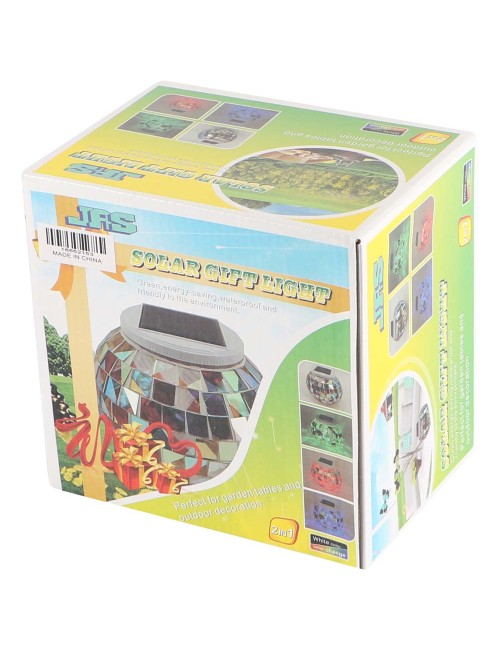 2153 SOLAR GARDEN TABLE LIGHT SHATTERED GLASS 2 IN 1 130 X 105MM