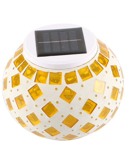 2154 SOLAR GARDEN TABLE LIGHT SHATTERED GLASS 2 IN 1 130 X 105MM