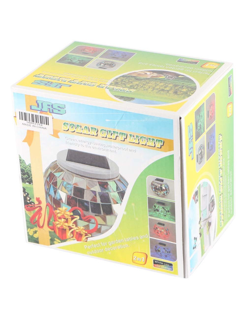 2154 SOLAR GARDEN TABLE LIGHT SHATTERED GLASS 2 IN 1 130 X 105MM
