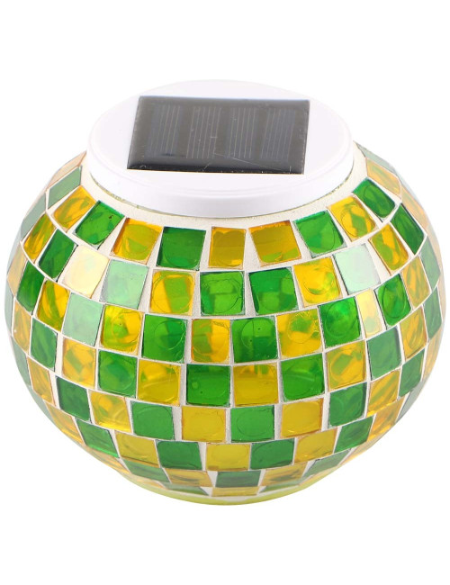 2155 SOLAR GARDEN TABLE LIGHT SHATTERED GLASS 2 IN 1 130 X 105MM