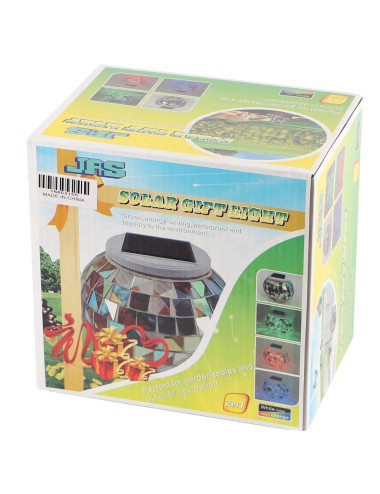 2155 130 X 105MM 2 IN1 لمبة طاولة حديقة طاقة شمسية زجاج مزخرف