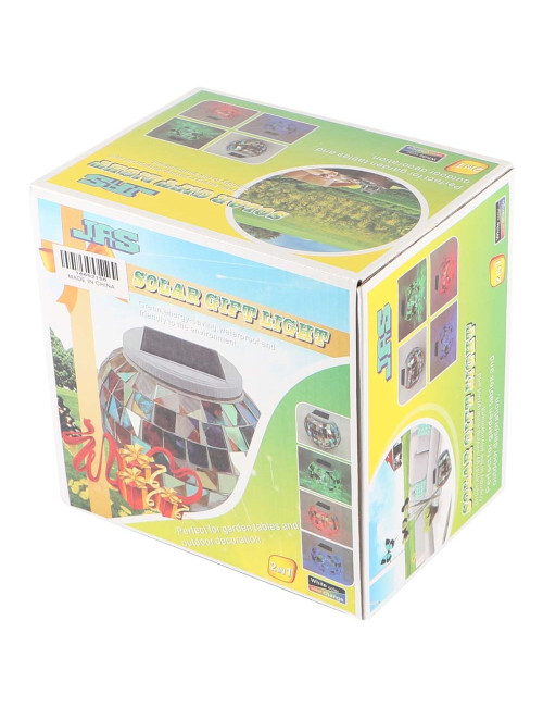 2156 SOLAR GARDEN TABLE LIGHT SHATTERED GLASS 2 IN 1 130 X 105MM