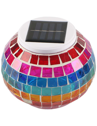 2158 SOLAR GARDEN TABLE LIGHT SHATTERED GLASS 2 IN 1 130 X 105MM