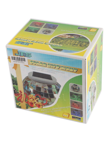 2158 SOLAR GARDEN TABLE LIGHT SHATTERED GLASS 2 IN 1 130 X 105MM