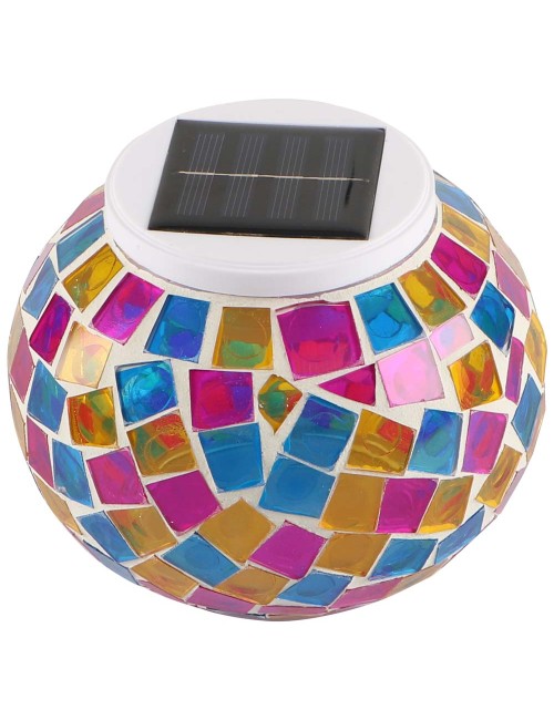 2160 SOLAR GARDEN TABLE LIGHT SHATTERED GLASS 2 IN 1 130 X 105MM
