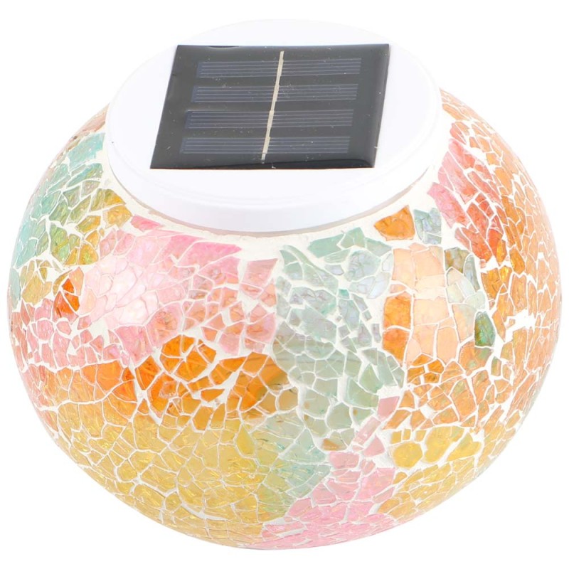2161 SOLAR GARDEN TABLE LIGHT SHATTERED GLASS 2 IN 1 130 X 105MM