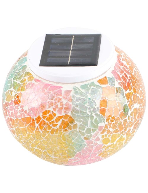 2161 SOLAR GARDEN TABLE LIGHT SHATTERED GLASS 2 IN 1 130 X 105MM