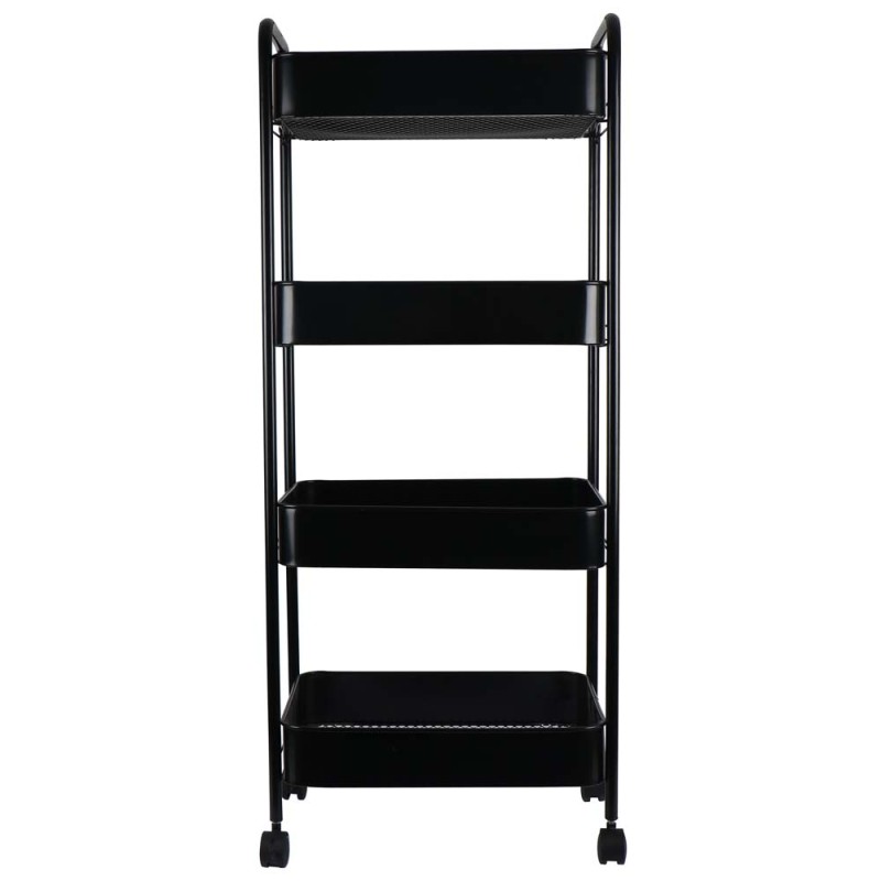 رف متحرك 4 طابق اسود 106 × 45 × 30 سانتي
