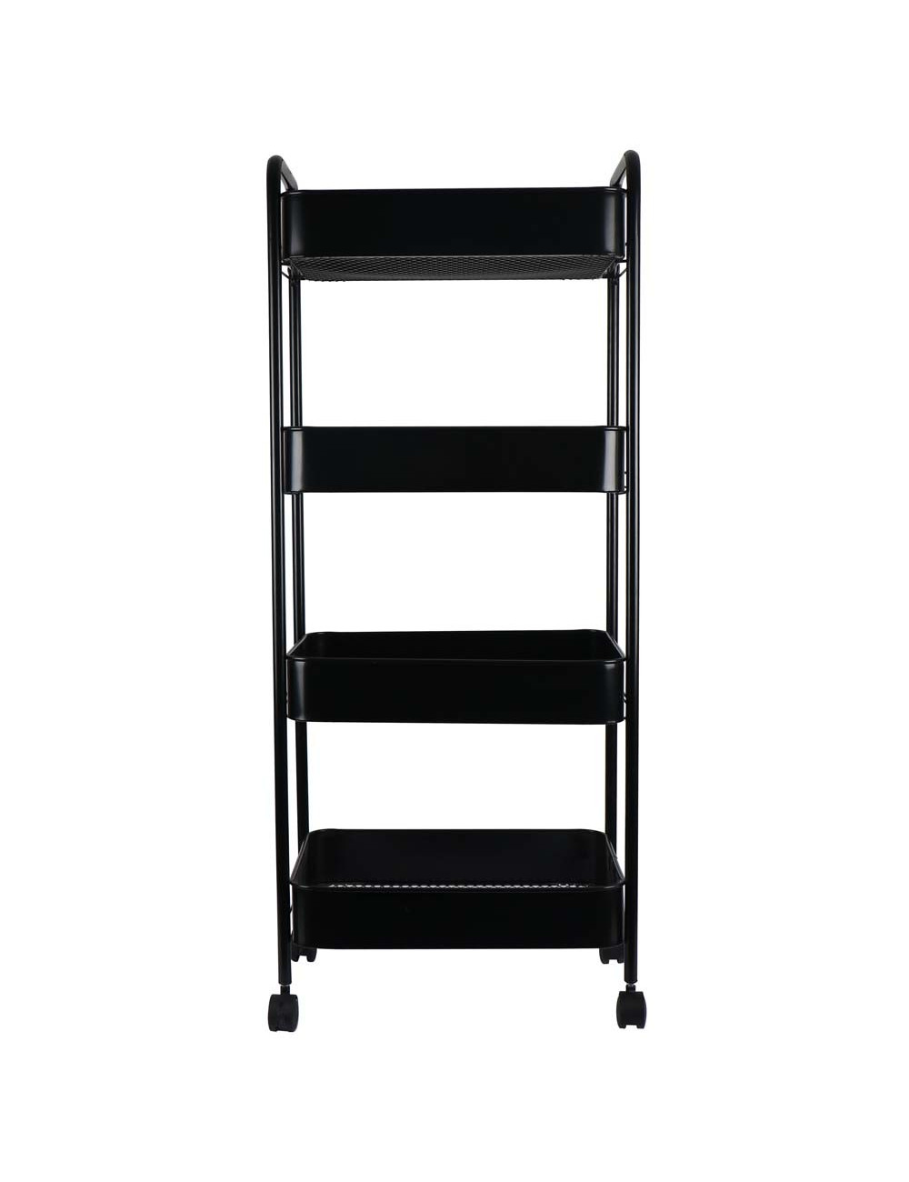 MOVEABLE 4 LAYERS STORAGE SHELF BLACK 106 X 45 X 30