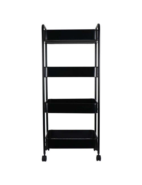 MOVEABLE 4 LAYERS STORAGE SHELF BLACK 106 X 45 X 30