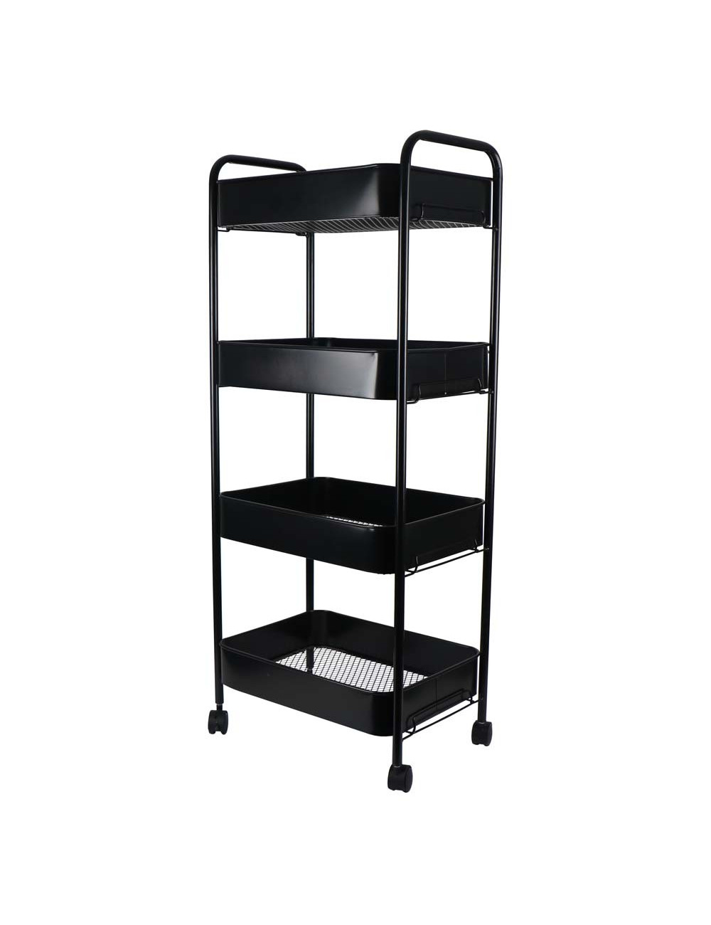 MOVEABLE 4 LAYERS STORAGE SHELF BLACK 106 X 45 X 30