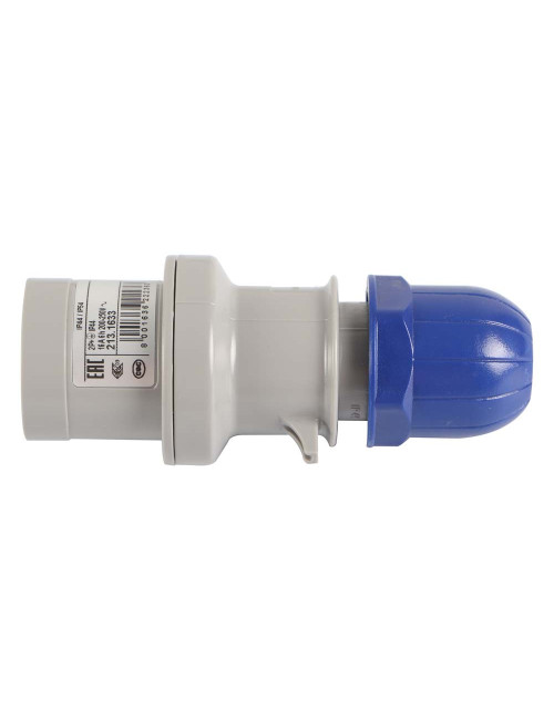 INDUSTRIAL SOCKET MALE 3 PIN 16 AMP