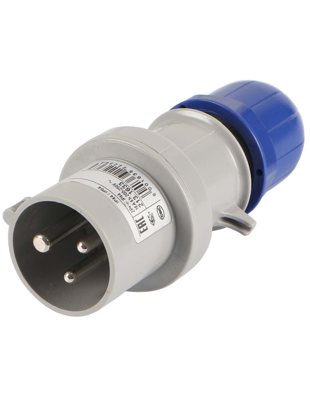 INDUSTRIAL SOCKET MALE 3 PIN 16 AMP