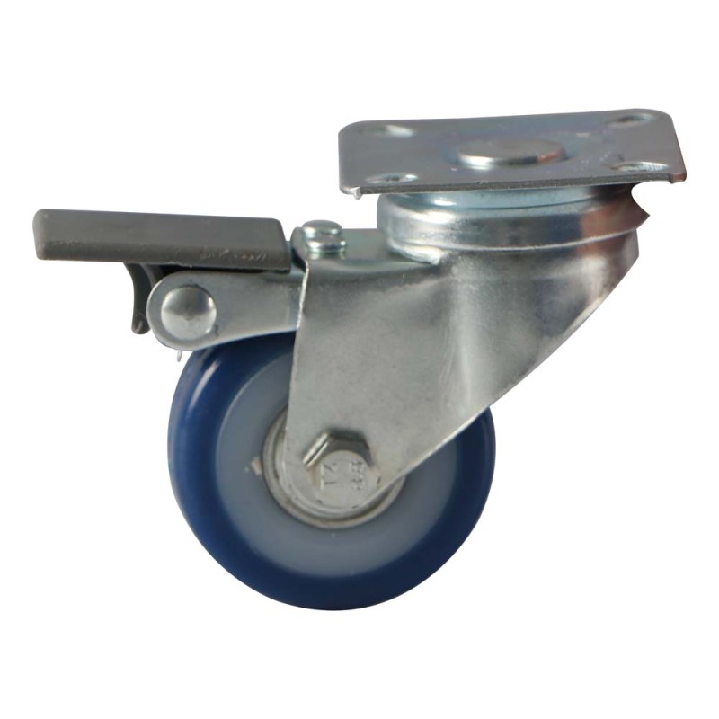 057050 CASTER WHEEL BLUE SWIVEL W/ BRAKE 2" H.D