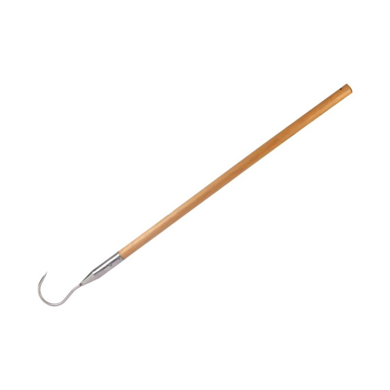 WOODEN FISHING HANDLE WITH HOOK 90 CM
